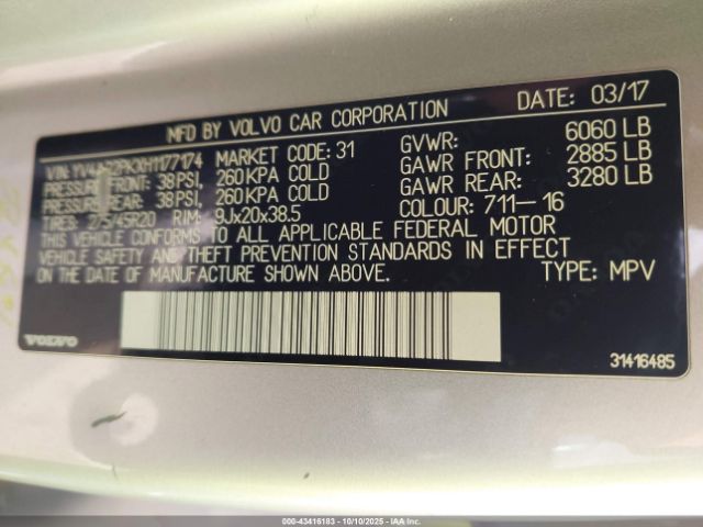 2017 VOLVO XC90 YV4A22PKXH1177174 Photo 8