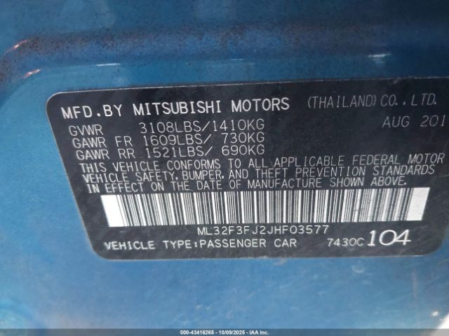2018 MITSUBISHI MIRAGE G4 ML32F3FJ2JHF03577 Photo 8