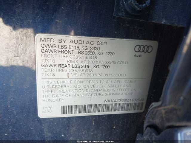 2021 AUDI Q3 WA1AUCF36M1102540 Photo 8