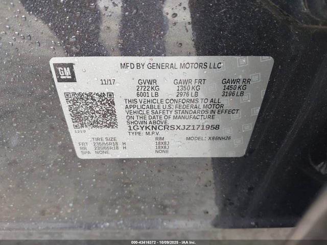 2018 CADILLAC XT5 1GYKNCRSXJZ171958 Photo 8