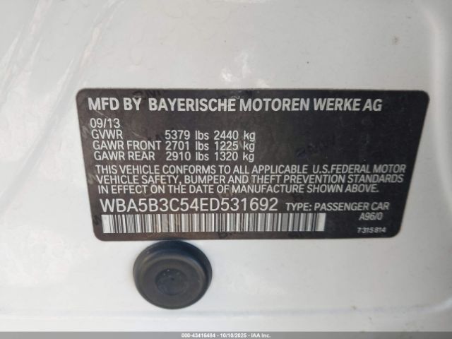 2014 BMW 535I WBA5B3C54ED531692 Photo 8