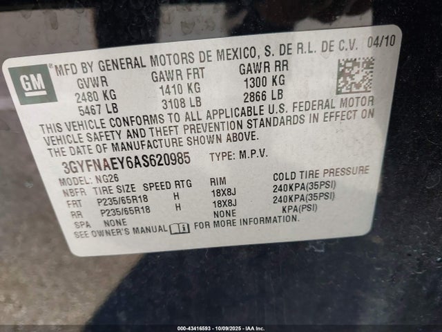 2010 CADILLAC SRX 3GYFNAEY6AS620985 Photo 8