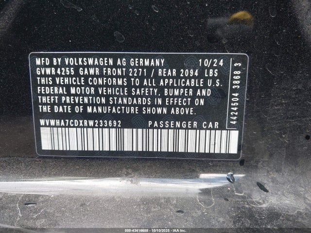 2024 VOLKSWAGEN GOLF GTI WVWHA7CDXRW233692 Photo 8