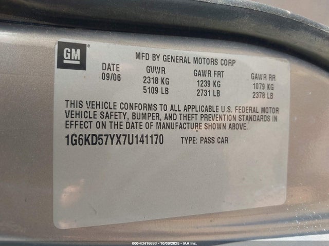 2007 CADILLAC DTS 1G6KD57YX7U141170 Photo 8