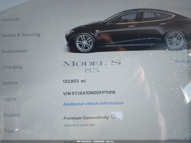 2013 TESLA MODEL S 5YJSA1DN0DFP11416 Photo 6