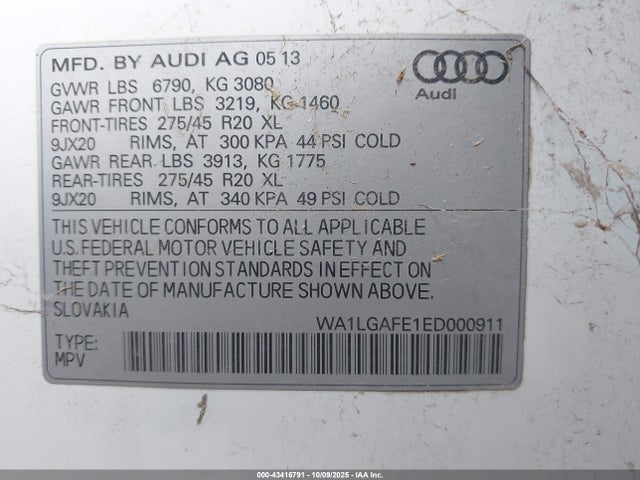 2014 AUDI Q7 WA1LGAFE1ED000911 Photo 8