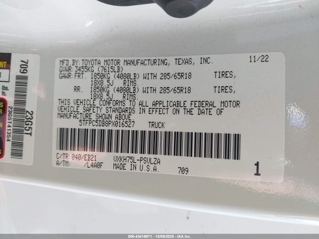 2023 TOYOTA TUNDRA HYBRID 5TFPC5DB8PX016527 Photo 8
