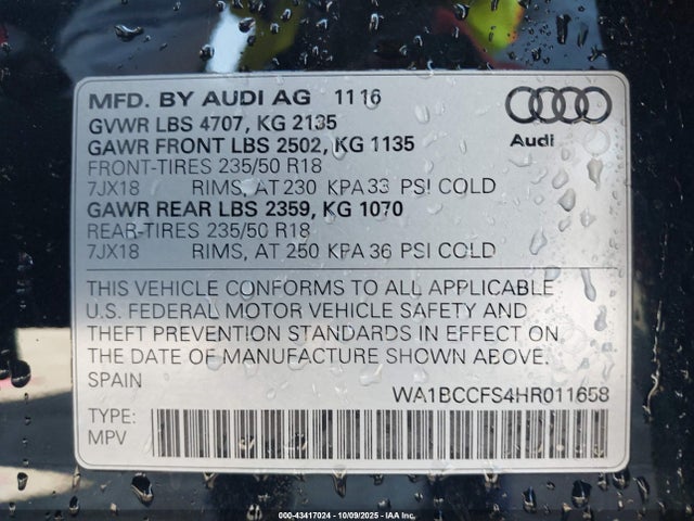 2017 AUDI Q3 WA1BCCFS4HR011658 Photo 8