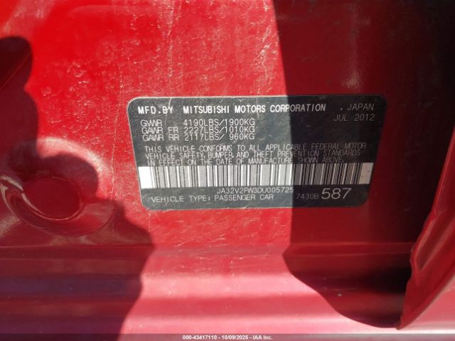 2013 MITSUBISHI LANCER JA32V2FW3DU005725 Photo 8