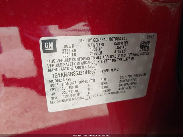 2018 CADILLAC XT5 1GYKNARS5JZ141867 Photo 8