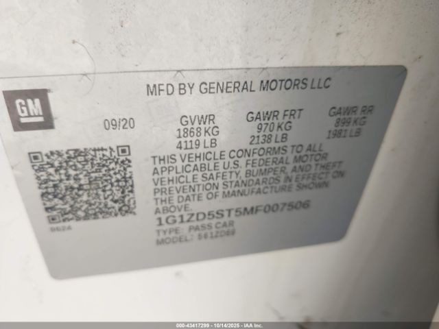 2021 CHEVROLET MALIBU 1G1ZD5ST5MF007506 Photo 8