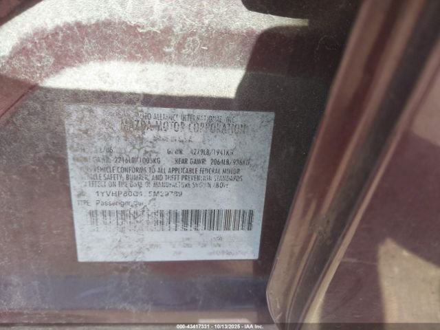 2007 MAZDA MAZDA6 1YVHP80C175M29789 Photo 8