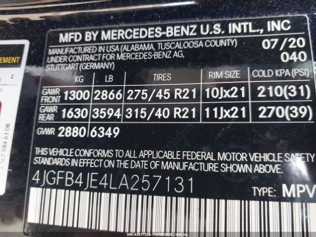 2020 MERCEDES-BENZ GLE 350 4JGFB4JE4LA257131 Photo 8