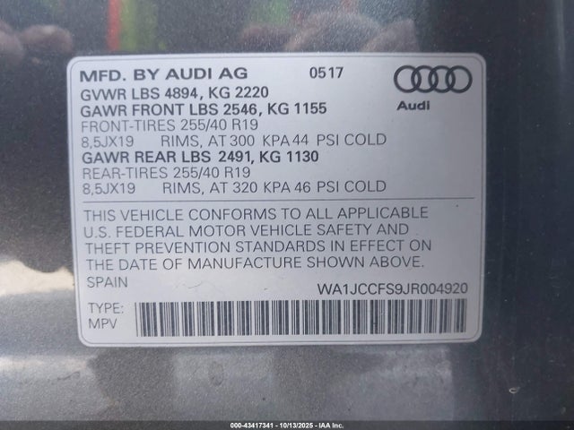 2018 AUDI Q3 WA1JCCFS9JR004920 Photo 8