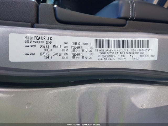 Jeep 2015 2015 1C4RJFBM6FC741171 Image 9