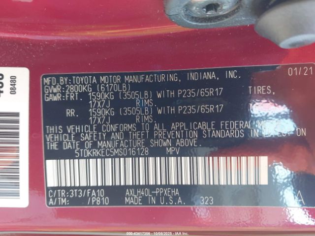 2021 TOYOTA SIENNA 5TDKRKEC5MS016128 Photo 8