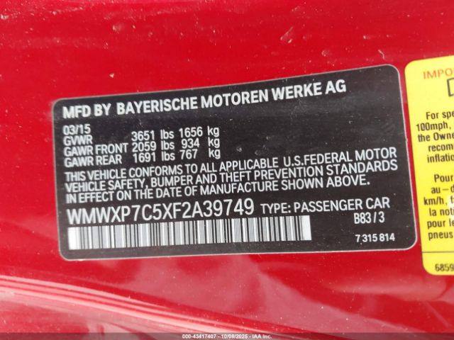 2015 MINI HARDTOP WMWXP7C5XF2A39749 Photo 8