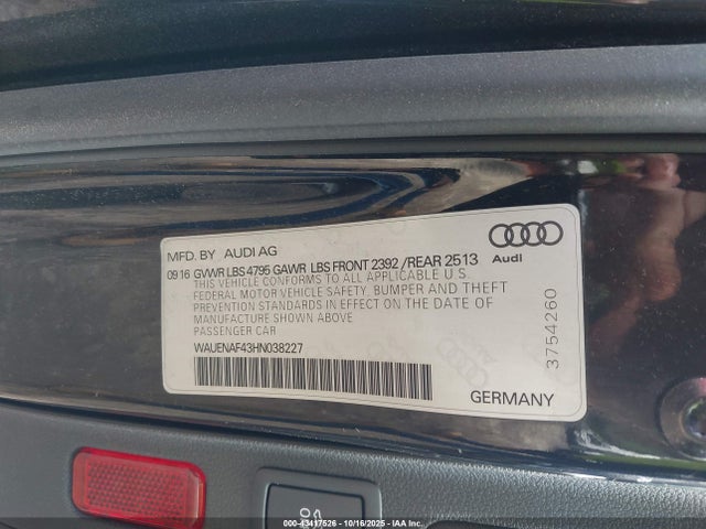 2017 AUDI A4 WAUENAF43HN038227 Photo 8
