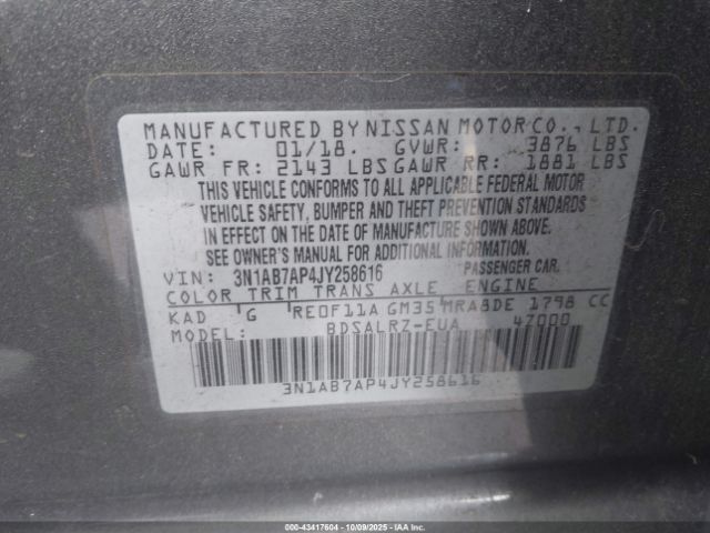 2018 NISSAN SENTRA 3N1AB7AP4JY258616 Photo 8