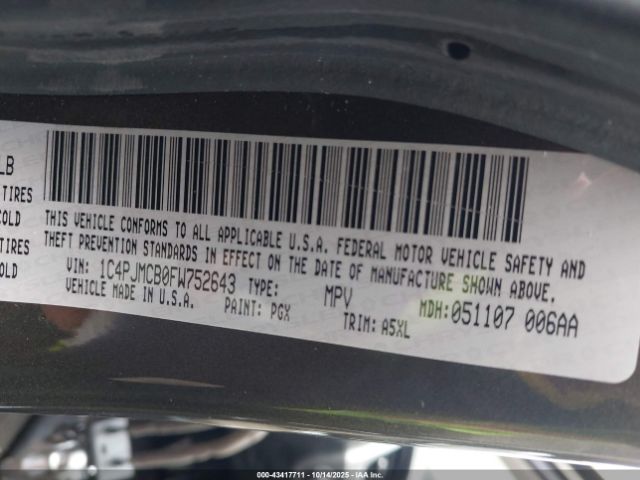 2015 JEEP CHEROKEE 1C4PJMCB0FW752643 Photo 8