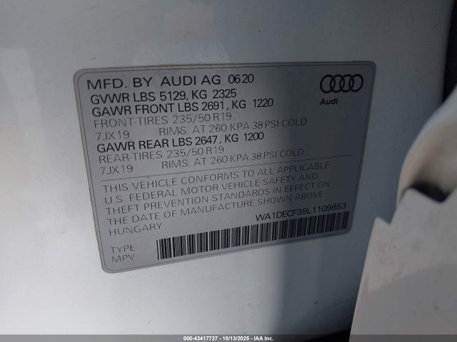 2020 AUDI Q3 WA1DECF39L1109653 Photo 8