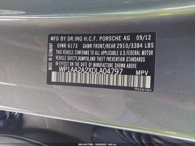 2013 PORSCHE CAYENNE WP1AA2A2XDLA04797 Photo 8