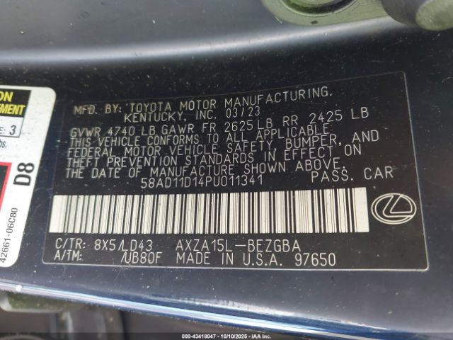 2023 LEXUS ES 250 58AD11D14PU011341 Photo 8