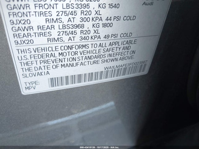 2015 AUDI Q7 WA1LMAFE3FD023567 Photo 8