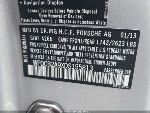 2013 PORSCHE 911 WP0CB2A9XDS155813 Photo 8