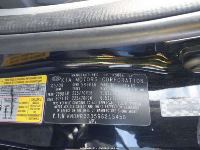 2009 KIA SEDONA KNDMB233596315450 Photo 8