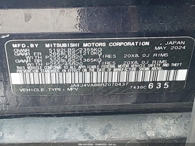 2024 MITSUBISHI OUTLANDER JA4J4VA86RZ070437 Photo 8