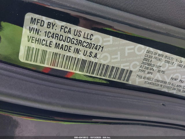 1C4RDJDG3RC207471 Dodge Durango