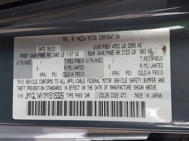 2021 MAZDA MAZDA6 JM1GL1WY1M1616329 Photo 8