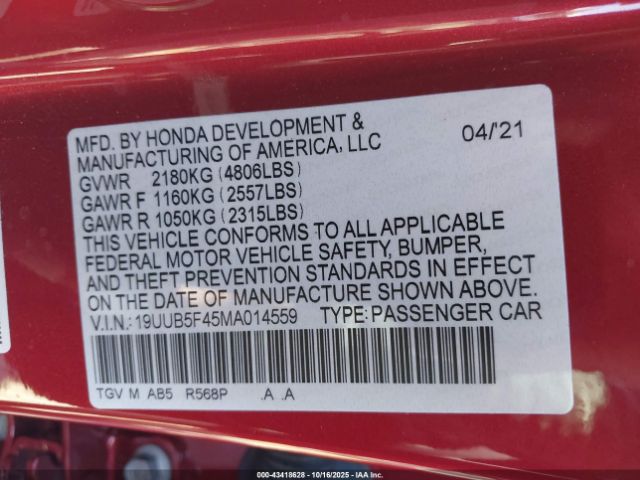 2021 ACURA TLX 19UUB5F45MA014559 Photo 8