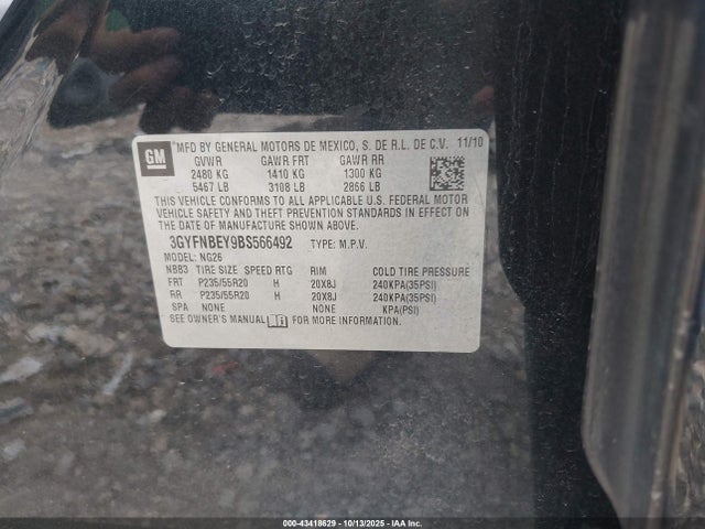 2011 CADILLAC SRX 3GYFNBEY9BS566492 Photo 8