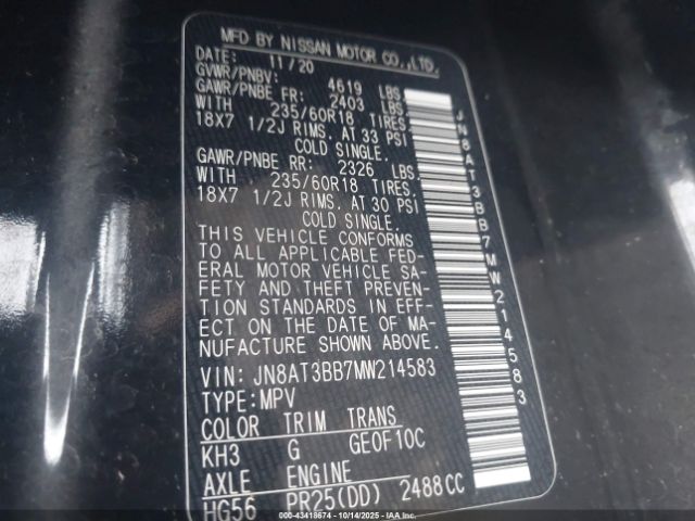 2021 NISSAN ROGUE JN8AT3BB7MW214583 Photo 8