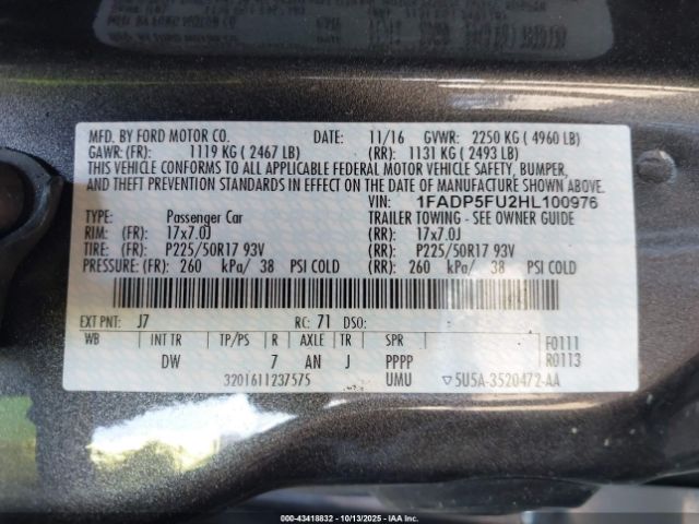 2017 FORD C-MAX ENERGI 1FADP5FU2HL100976 Photo 8