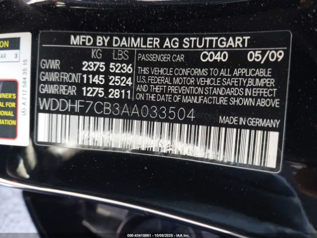2010 MERCEDES-BENZ E 550 WDDHF7CB3AA033504 Photo 8