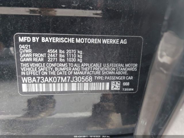 2021 BMW 228I GRAN COUPE WBA73AK07M7J30568 Photo 8