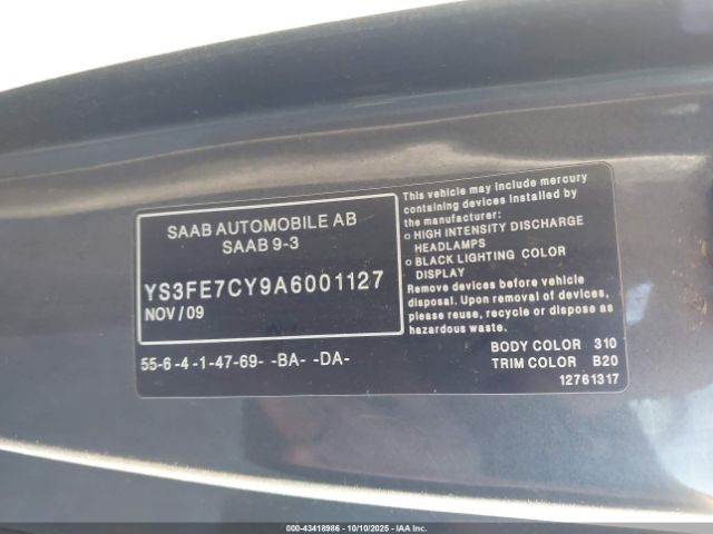 2010 SAAB 9-3 YS3FE7CY9A6001127 Photo 8