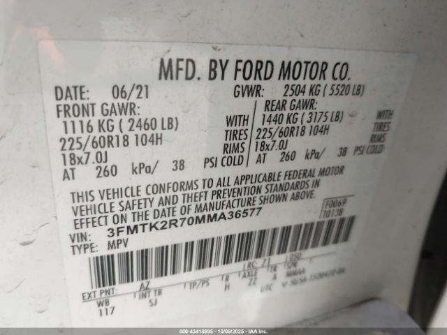 2021 FORD MUSTANG MACH-E 3FMTK2R70MMA36577 Photo 8