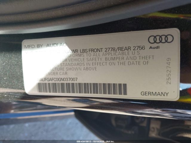 2016 AUDI A6 WAUFGAFC0GN037007 Photo 8
