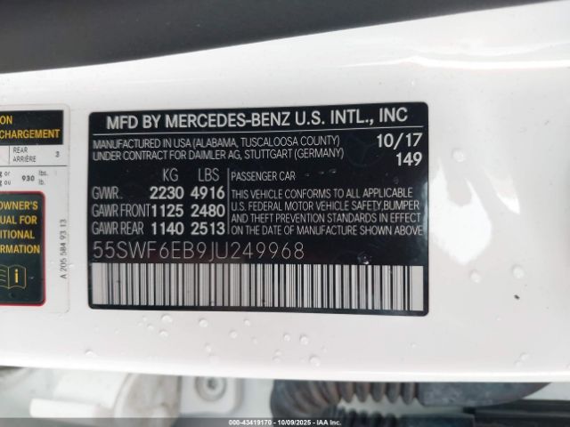 2018 MERCEDES-BENZ AMG C 43 55SWF6EB9JU249968 Photo 8