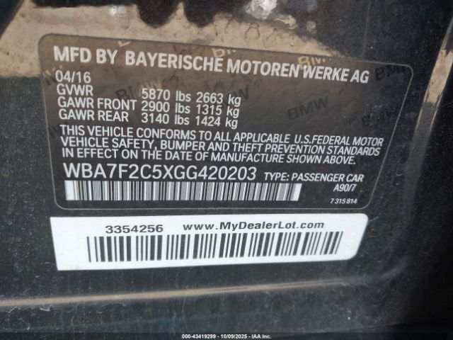 2016 BMW 750I WBA7F2C5XGG420203 Photo 8