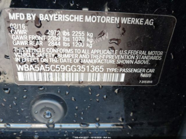 2016 BMW 528I WBA5A5C59GG351365 Photo 8