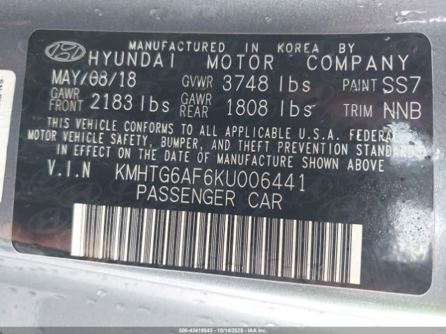 2019 HYUNDAI VELOSTER KMHTG6AF6KU006441 Photo 8