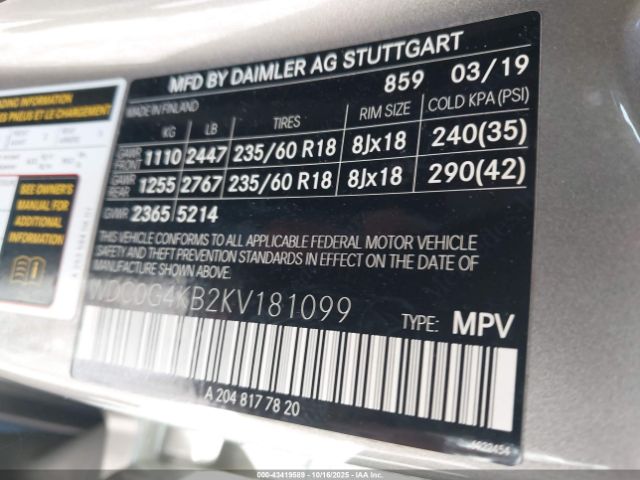 2019 MERCEDES-BENZ GLC 300 WDC0G4KB2KV181099 Photo 8