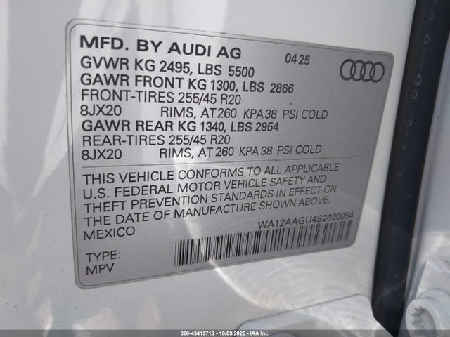 2025 AUDI Q5 WA12AAGU4S2020094 Photo 8