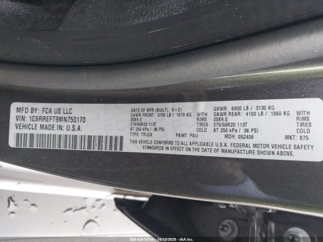 2021 RAM 1500 1C6RREFT9MN750170 Photo 8