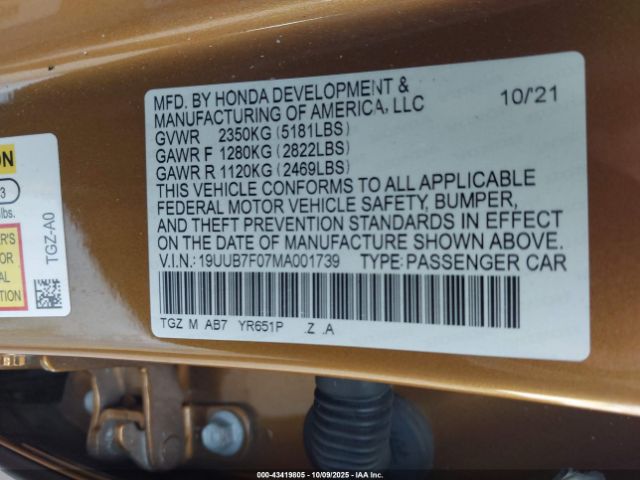 2021 ACURA TLX 19UUB7F07MA001739 Photo 8